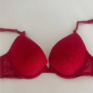 Victoria's Secret Vibrant Red Lace Push Up Bra